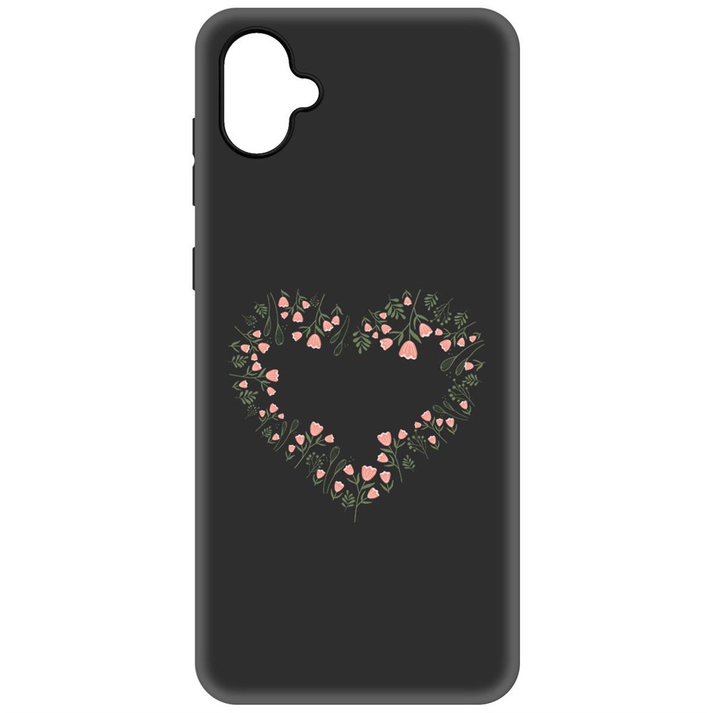 

Чехол-накладка Krutoff Soft Case Цветочное сердце для Samsung Galaxy A04e (A042) черный