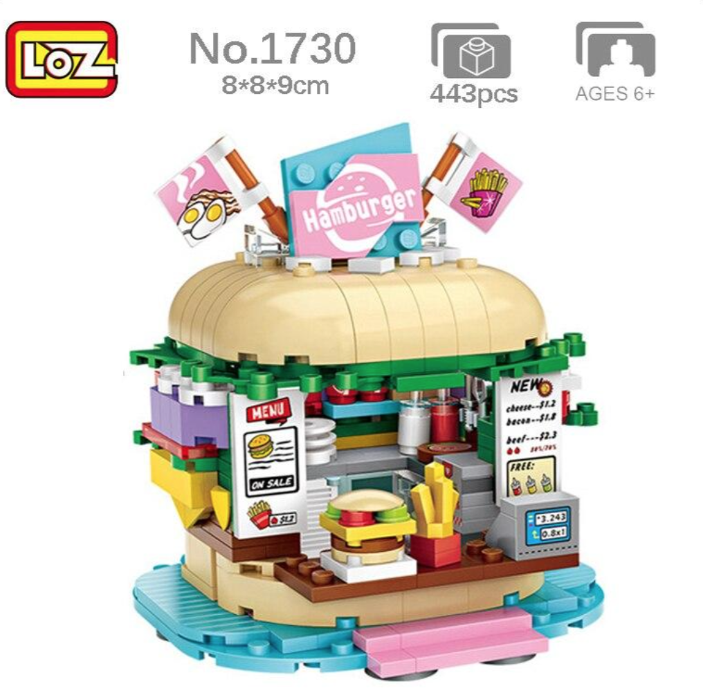 

Конструктор LOZ ideas Ресторан Гамбургер 1730, 443 дет, loz ideas mini block