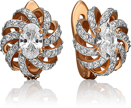 

Серьги женские из золота ЮЗ Платина 02-3484-00-501-1110-38, swarovski, 02-3484-00-501-1110-38