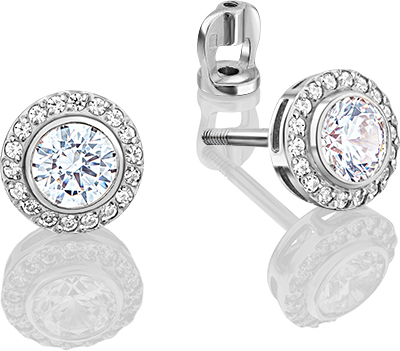 

Серьги-пусеты из золота ЮЗ Платина 02-3466-00-501-1120-38, swarovski, 02-3466-00-501-1120-38