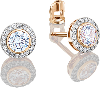 

Серьги-пусеты из золота ЮЗ Платина 02-3466-00-501-1110-38, swarovski, 02-3466-00-501-1110-38