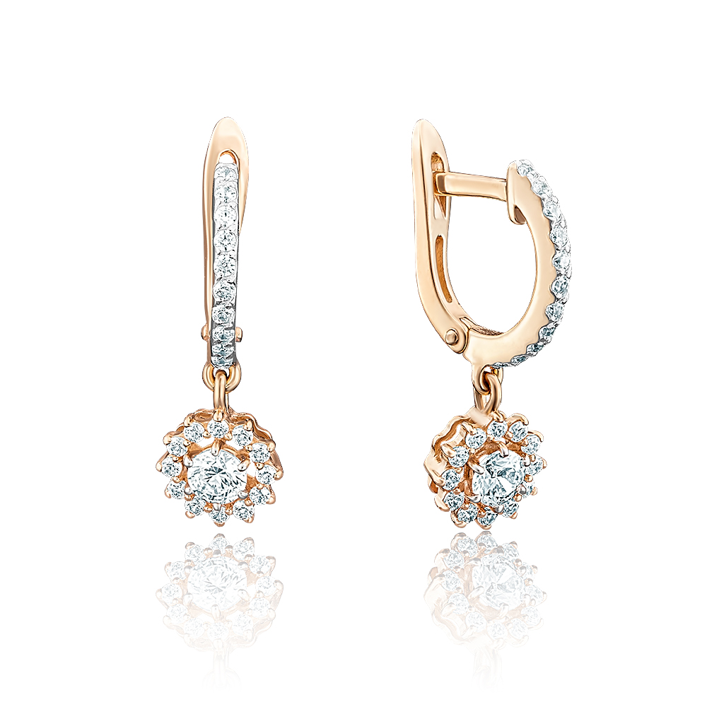 

Серьги женские из золота ЮЗ Платина 02-3408-00-501-1110-38, swarovski, 02-3408-00-501-1110-38