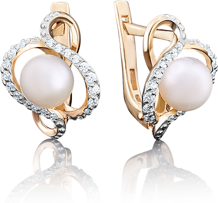 

Серьги из красного золота PLATINA jewelry 02-3161-00-302-1110-24, жемчуг культивированный, 02-3161-00-302-1110-24