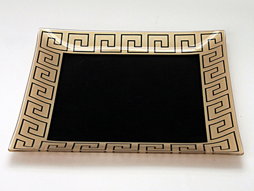 фото Тарелка обеденная "этруска" 85-010-25х25см черно-золотая в подарочной упаковке ninaglass