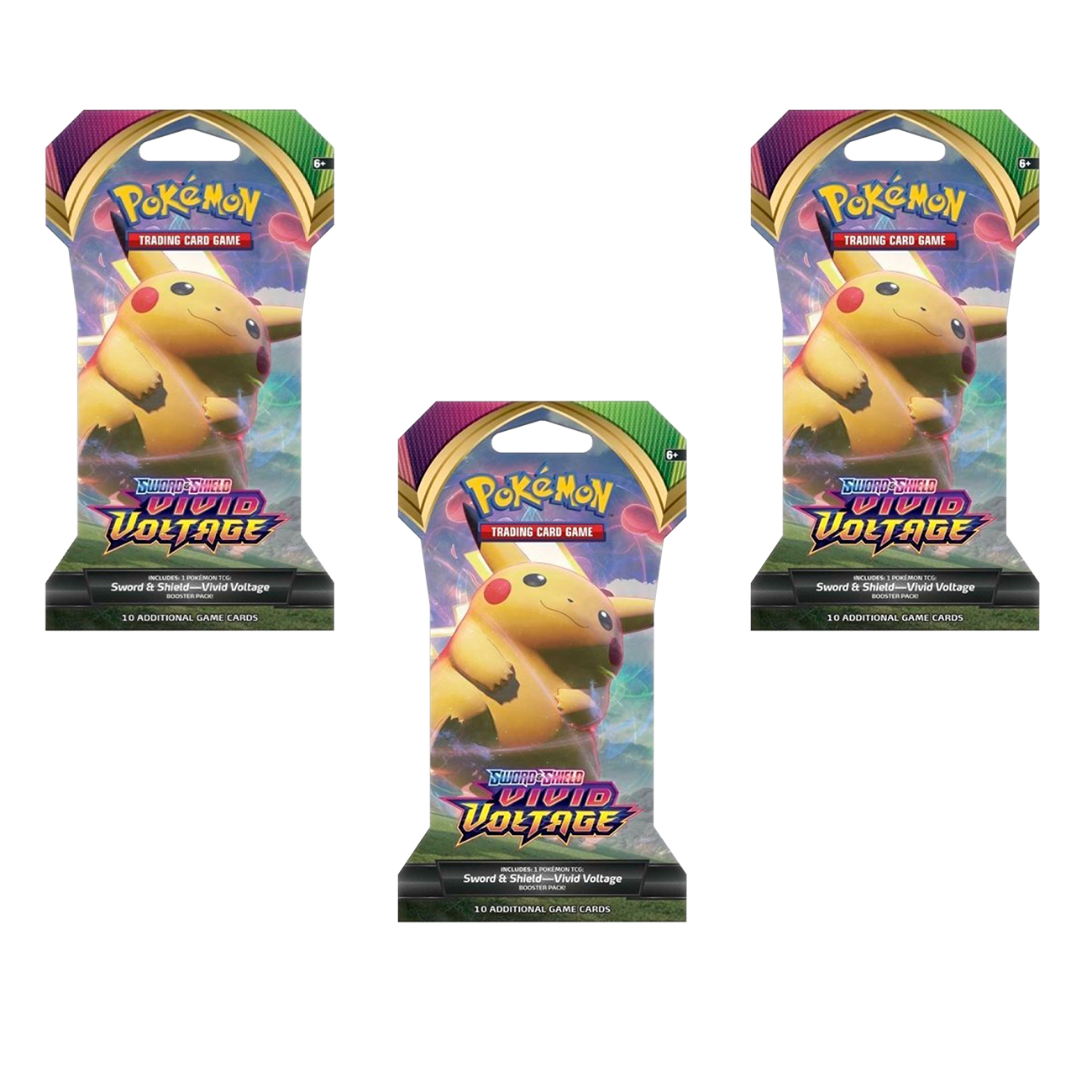

Настольная игра Nintendo Pokemon TCG: 3 бустера Покемон Vivid Voltage в картоне англ, TCG