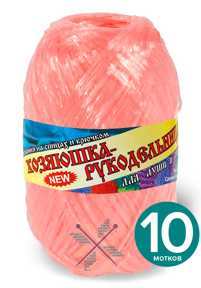

Мочалочная пряжа (для мочалок) Хозяюшка-рукодельница "Для души и душа" - розовый персик, 5, Для дyши и душa klubоk.shор