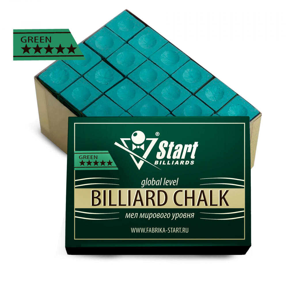 фото Мел startbilliards 5 звезд зеленый (72шт) start billiards