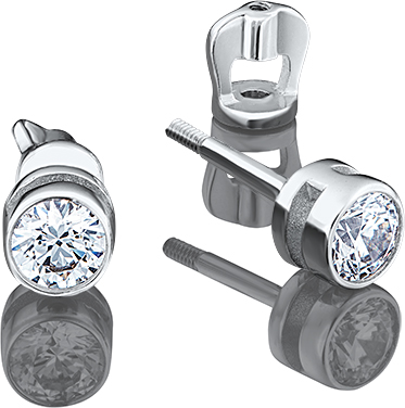 Серьги-пусеты из золота ЮЗ Платина 02-2069-00-501-1120-38, swarovski