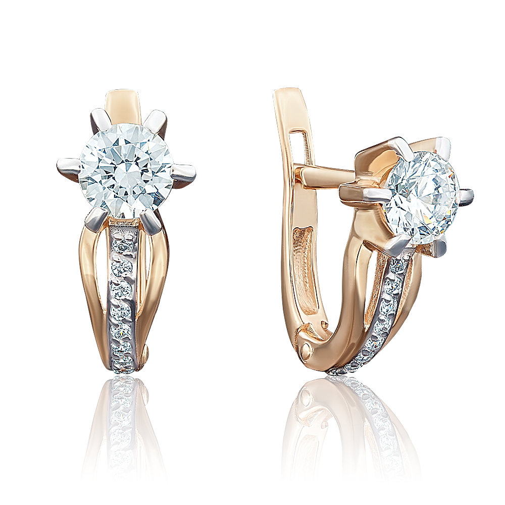 

Серьги женские из золота ЮЗ Платина 02-2058-00-501-1110-38, swarovski, 02-2058-00-501-1110-38