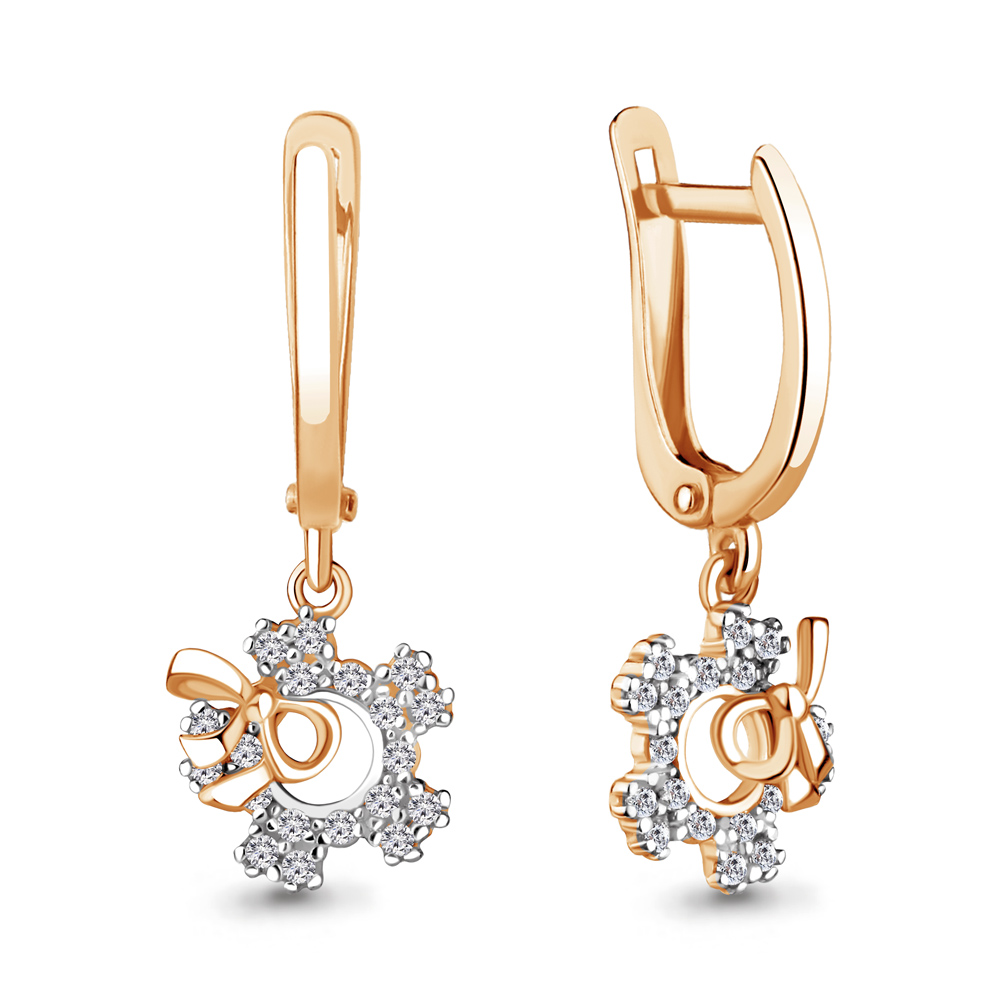 

Серьги из серебра с фианитом Aquamarine 43019А_925_з, 43019А_925_з