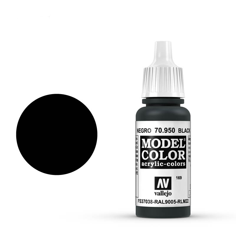 

Краска акриловая Vallejo серии Model Color Black матовая, 17 мл, 70908, Black