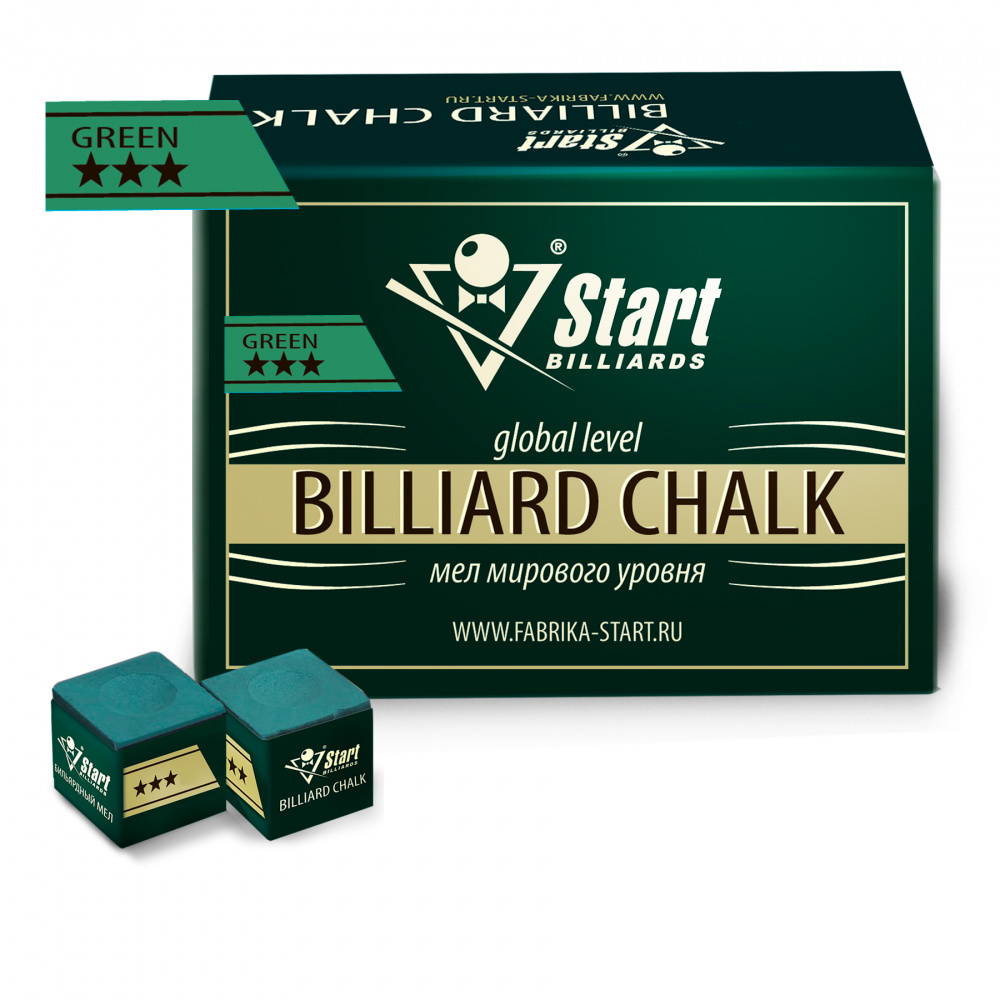 

Мел Startbilliards 3 звезды зеленый (144шт)