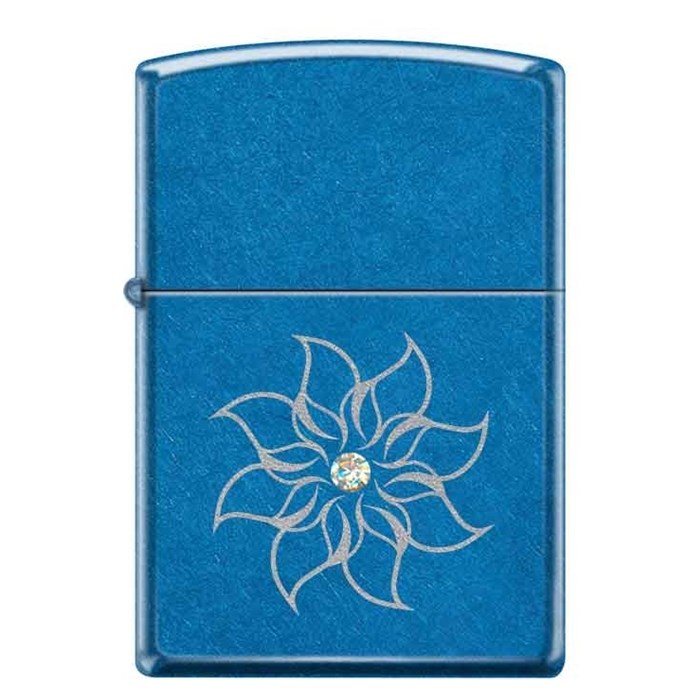 

Зажигалка широкая Zippo RW Flower 20447, Голубой