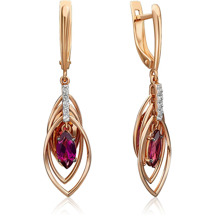 

Серьги женские из золота ЮЗ Платина 02-4465-01-264-1110-57, гранат/топаз, 02-4465-01-264-1110-57