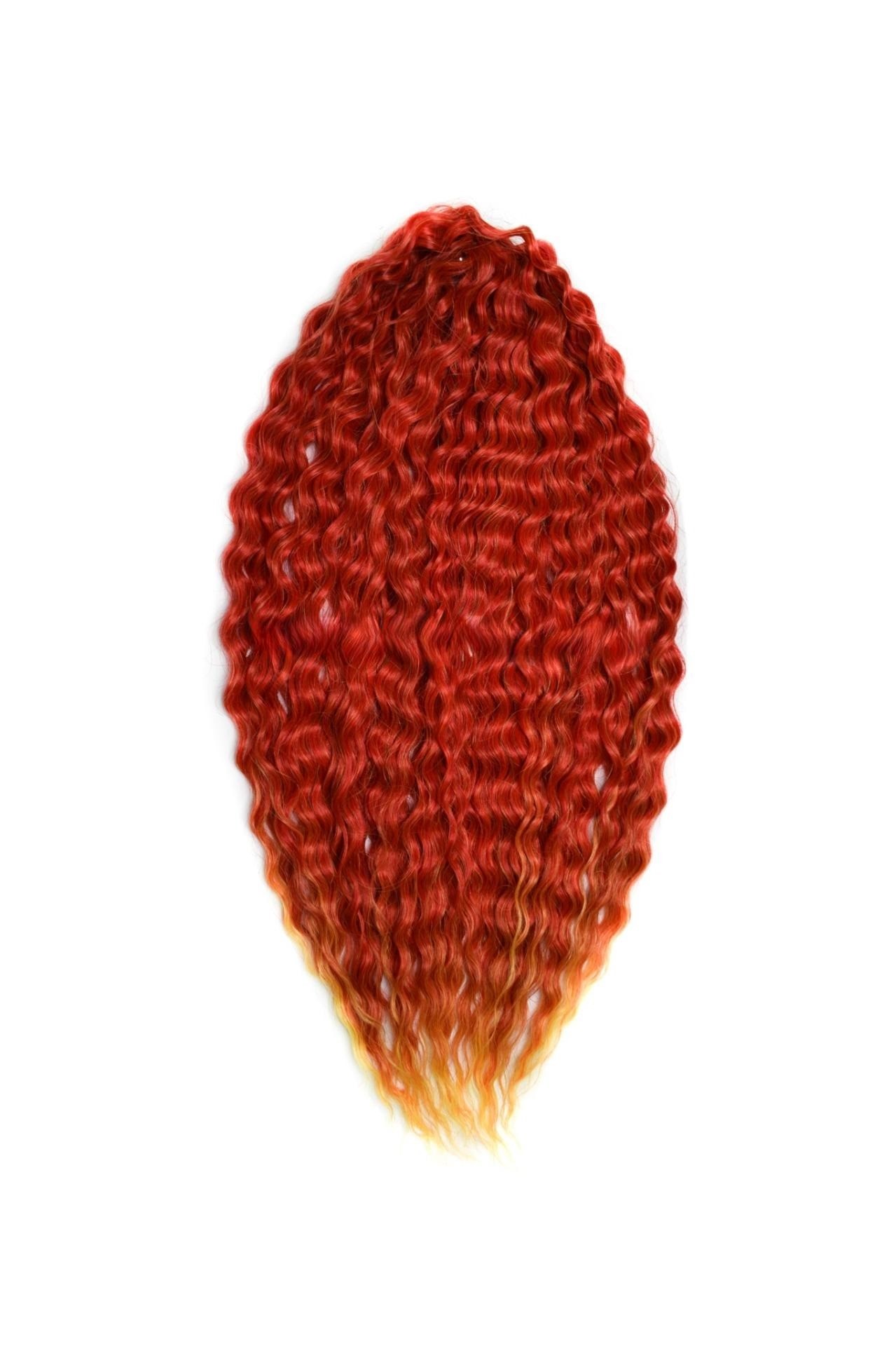 Афрокудри для плетения волос Ariel Ариэль цвет FIRE оранжевый длина 66см вес 300г ариэль