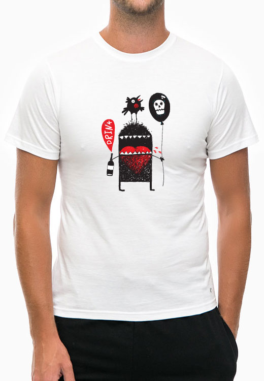 

Футболка унисекс NoBrand Drink белая XXXL, Белый, Drink