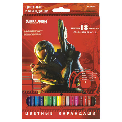 

Карандаши цветные Brauberg "Star Patrol" - (4 шт), Разноцветные