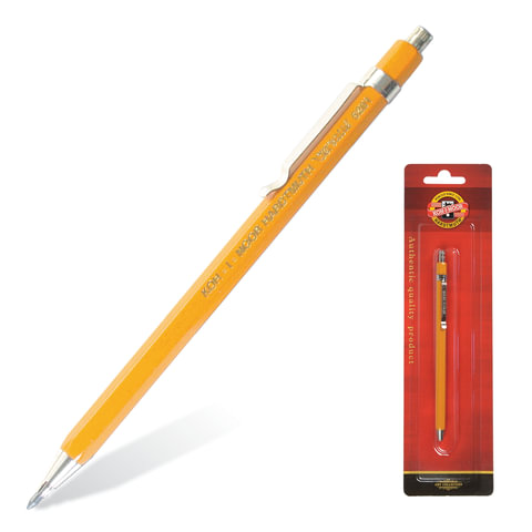 

Карандаш механический цанговый 2 мм, KOH-I-NOOR, корпус желтый, 5201CN, 2 шт
