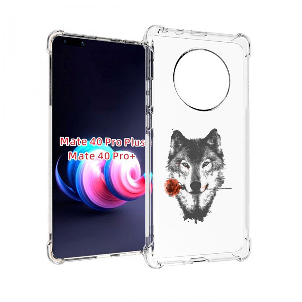 

Чехол MyPads волк с розой для Huawei Mate 40 Pro+ Plus, Прозрачный, Tocco