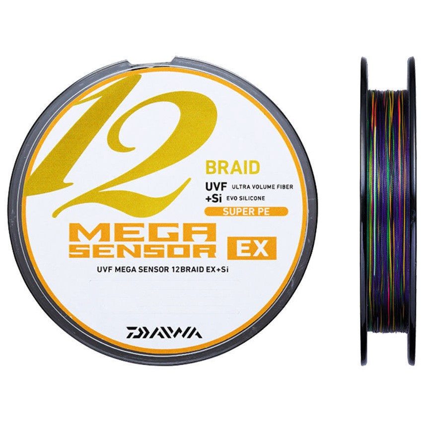 Шнур плетеный Daiwa UVF Mega Sensor 12EX +Si #3 (200м, 24.8кг, 0.285мм) #5Color