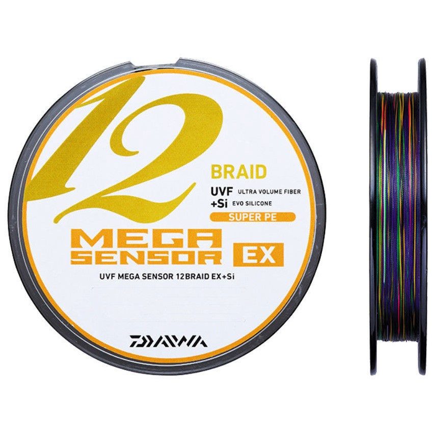 Шнур плетеный Daiwa UVF Mega Sensor 12EX +Si #3 (150м, 24.8кг, 0.285мм) #5Color