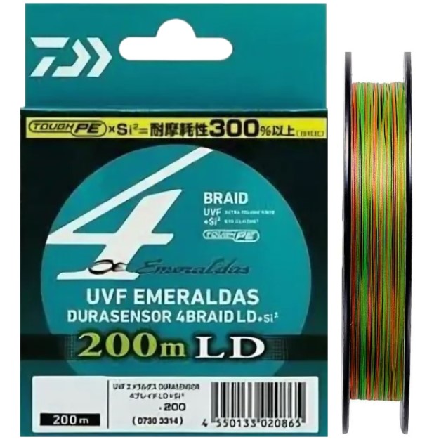 

Шнур плетеный Daiwa UVF EMERALDAS DURASENSOR +Si2 LD PE 0.8 200m, Разноцветный