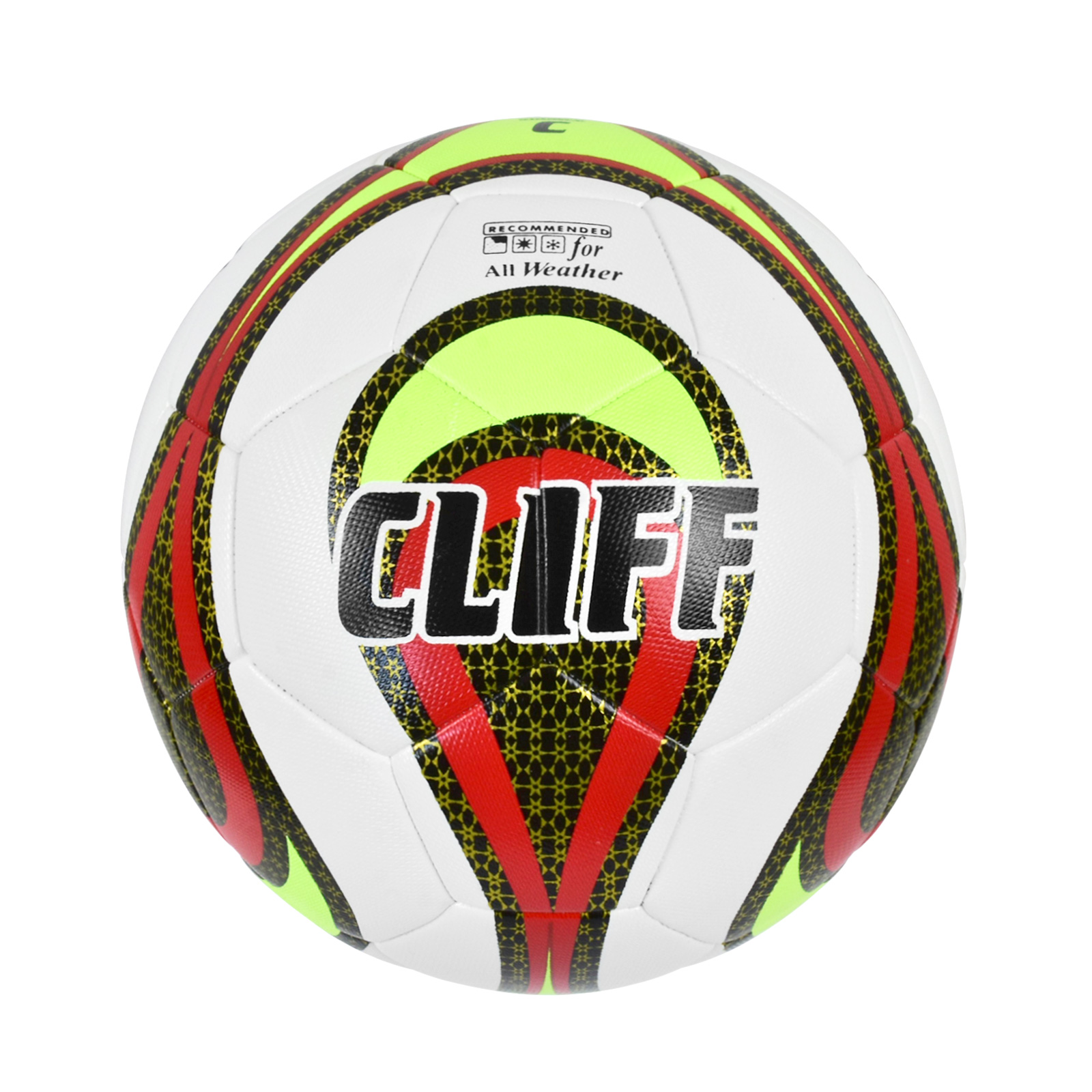 

Мяч футбольный CLIFF 3610, 5 размер, PU Hibrid, бело-красно-зеленый, Белый