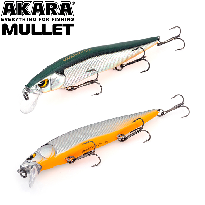 

Воблер Akara Mullet 110F 14 гр 1/2 oz 4,3 in A23, Разноцветный, Mullet