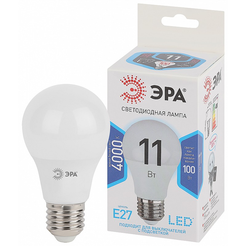 

Лампа ЭРА F-LED A60-11W-840-E27, F-LED A60-11W-840-E27