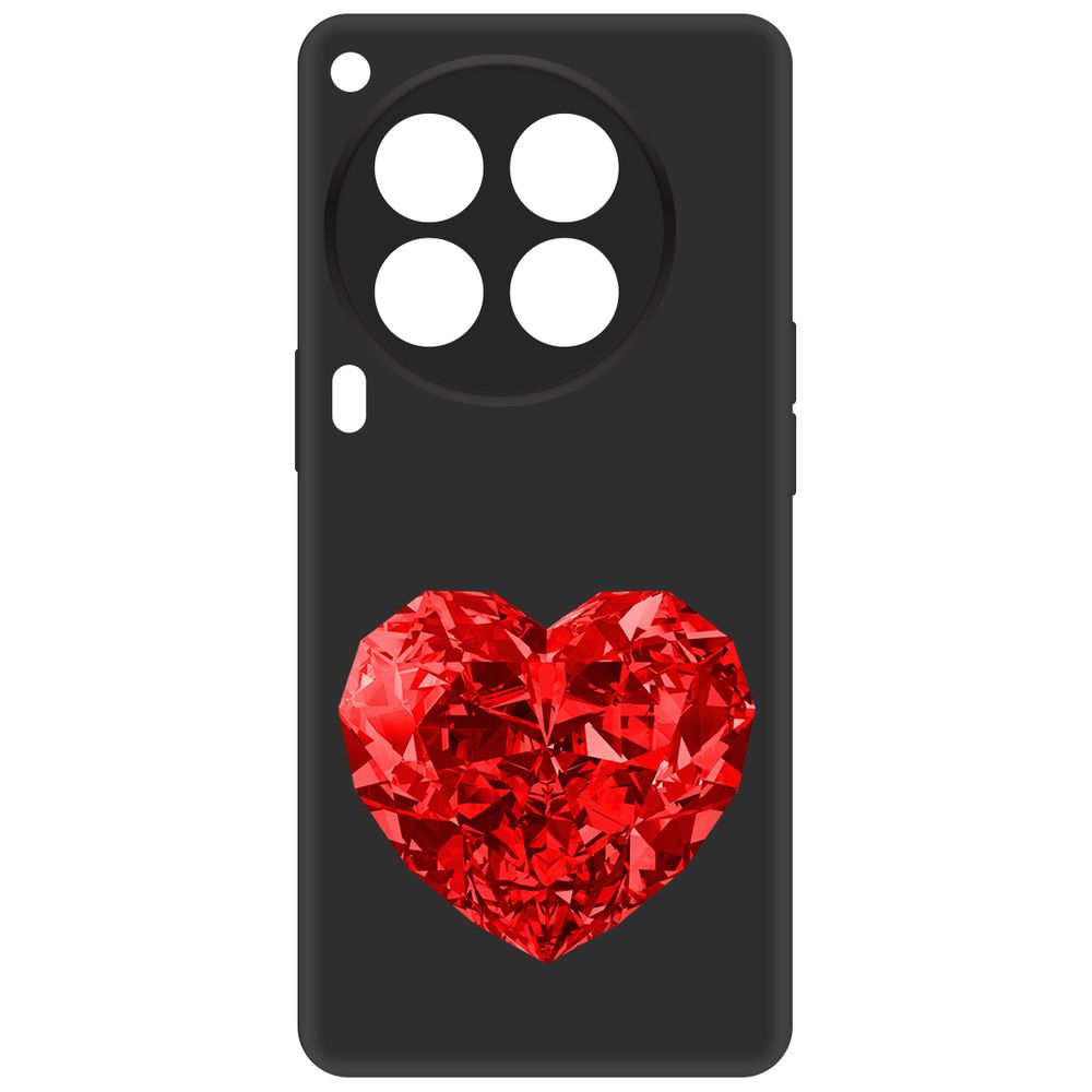 Чехол-накладка Krutoff Soft Case Рубиновое сердце для TECNO Camon 30 Premier 5G черный