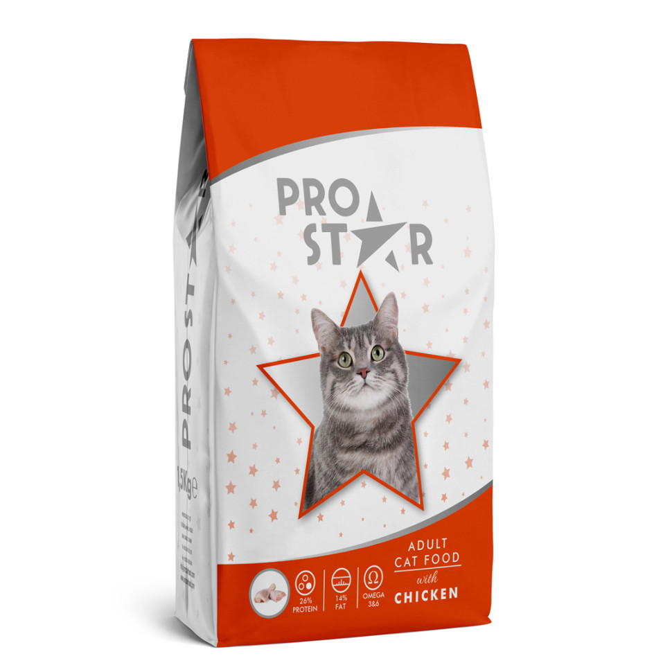 

Сухой корм для кошек Prostar Adult Cat Chicken с курицей, 1 кг + 200 г в подарок, Prostar Adult Cat Chicken сухой корм для взрослых кошек с курицей - 1 кг + 200 г в подарок