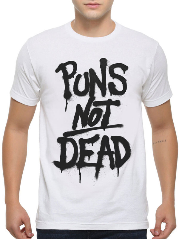 

Футболка мужская Design Heroes Puns not dead - Каламбуры не мертвы белая XS, Белый, Puns not dead - Каламбуры не мертвы