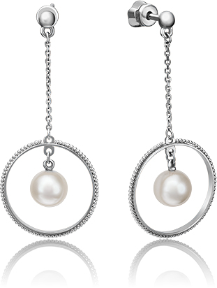 

Серьги подвески из золота PLATINA jewelry 02-4398-00-301-1120-31, жемчуг культивированный, 02-4398-00-301-1120-31