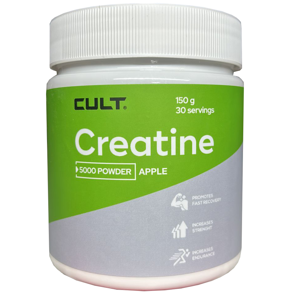 Креатин моногидрат Cult Creatine Monohydrate 150 грамм зелёное яблоко