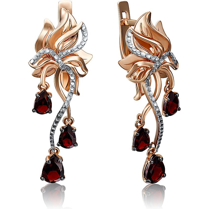 

Серьги женские из золота ЮЗ Платина 02-4266-00-204-1110-57, гранат, 02-4266-00-204-1110-57