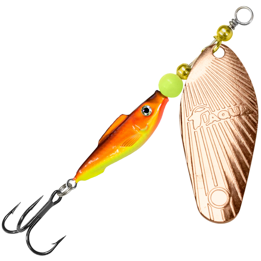 Блесна AQUA FISH SHELL-3, вес - 12,0g, лепесток №3 (медь), цвет 05 (оранжево-желтый)
