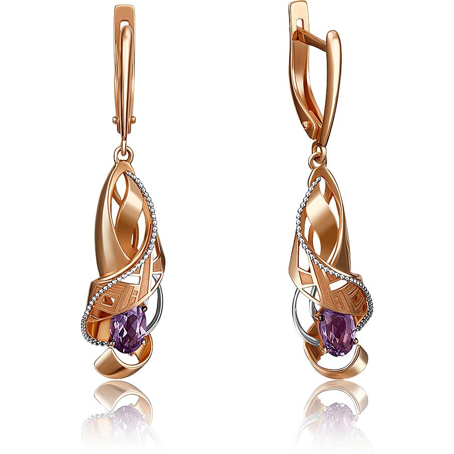 

Серьги женские из золота ЮЗ Платина 02-4236-00-203-1110-46, аметист, 02-4236-00-203-1110-46