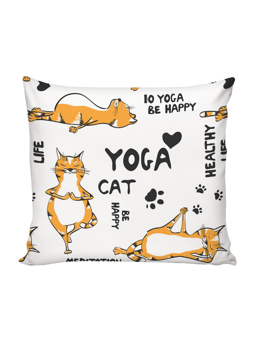 

Наволочка Котики Котики "Yogacat" 70х70 см, Белый