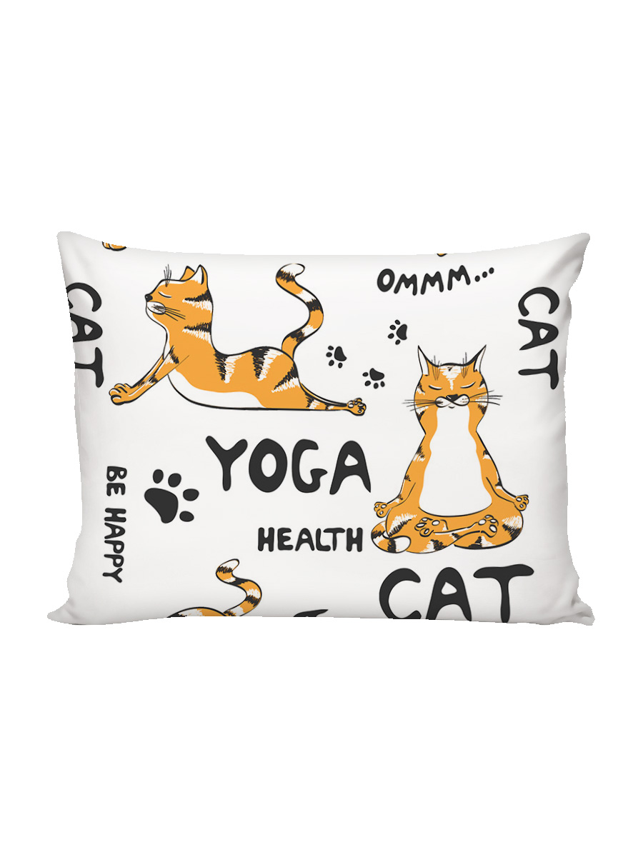 

Наволочка Котики Котики "Yogacat" 50х70 см, Белый