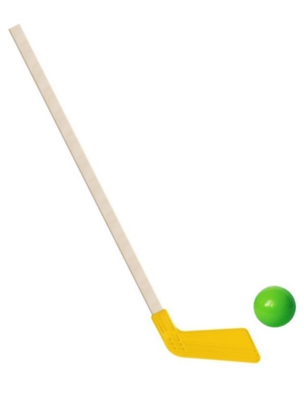 Детский хоккейный набор Задира-плюс Клюшка хоккейная детская желтая 80см + мячик
