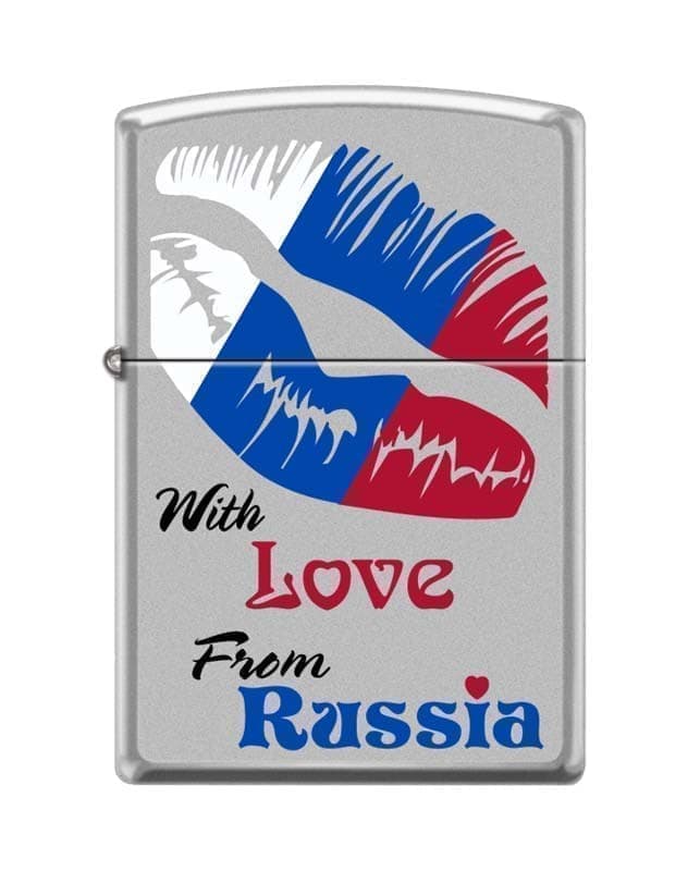 

Зажигалка ZIPPO Из России с любовью, с покрытием Satin Chrome™, латунь/сталь, 38x13x57 мм