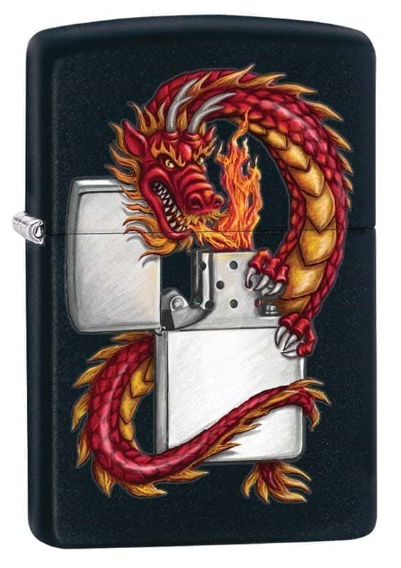 

Зажигалка ZIPPO Дракон Black Matte, латунь/сталь, чёрная, матовая, 38x13x57 мм