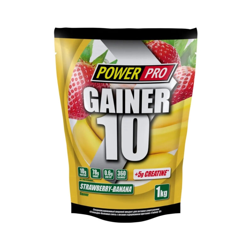 Гейнер Power Pro Клубника банан, 1 кг