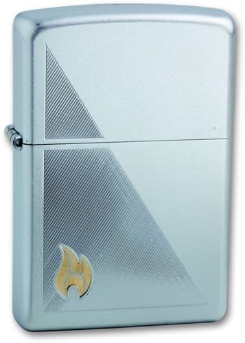 фото Зажигалка zippo zippo flame, satin chrome™, латунь/сталь, серебристая, 38x13x57 мм