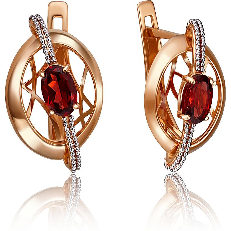 

Серьги женские из золота ЮЗ Платина 02-4146-01-204-1110-57, гранат, 02-4146-01-204-1110-57