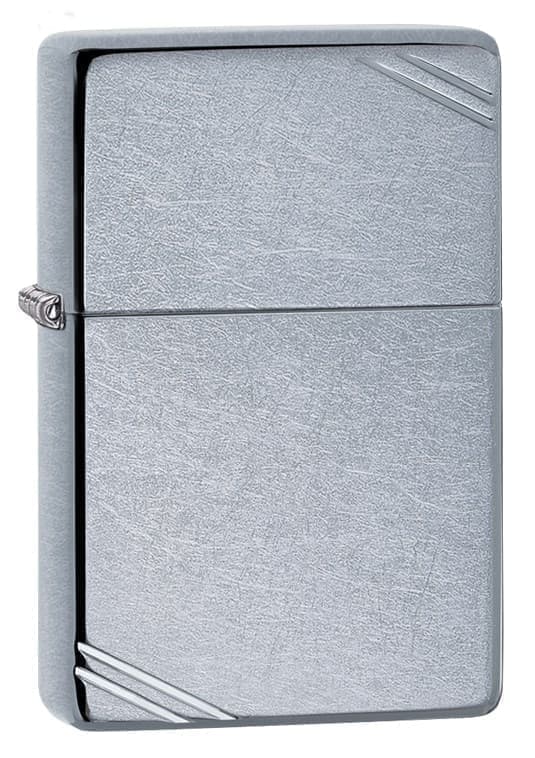 

Зажигалка ZIPPO Vintage Street Chrome, латунь/сталь, серебристая, матовая, 38x13x57 мм, Серебристый