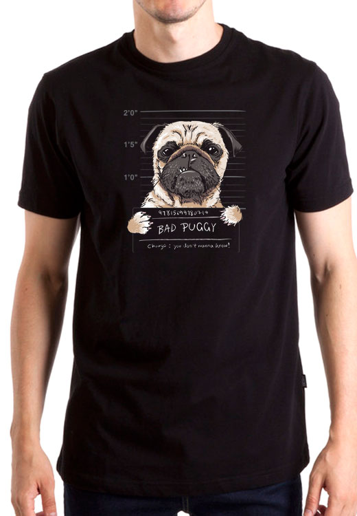 

Футболка унисекс NoBrand Dog Bad Puggy черная XL, Черный, Dog Bad Puggy