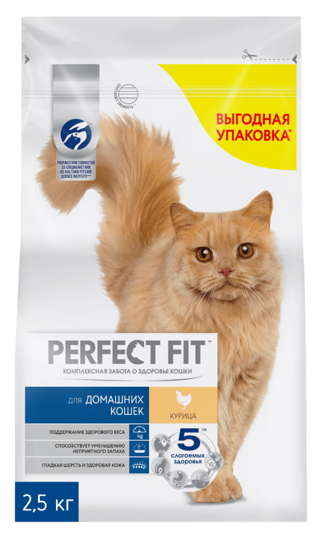 

Сухой корм для кошек Perfect Fit In Home курица, 2,5 кг