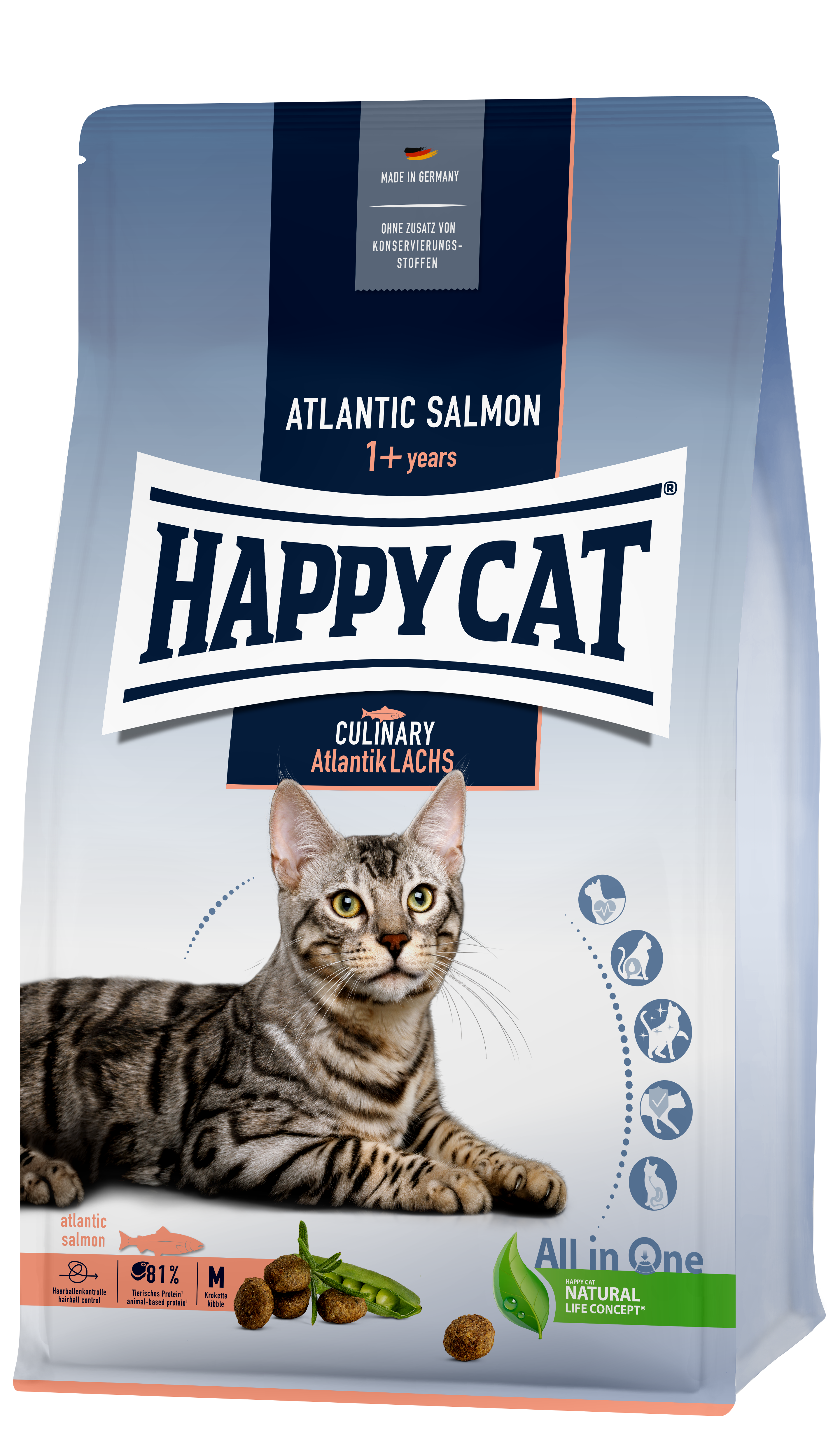 фото Сухой корм для кошек happy cat culinary, с атлантическим лососем, 1.3кг