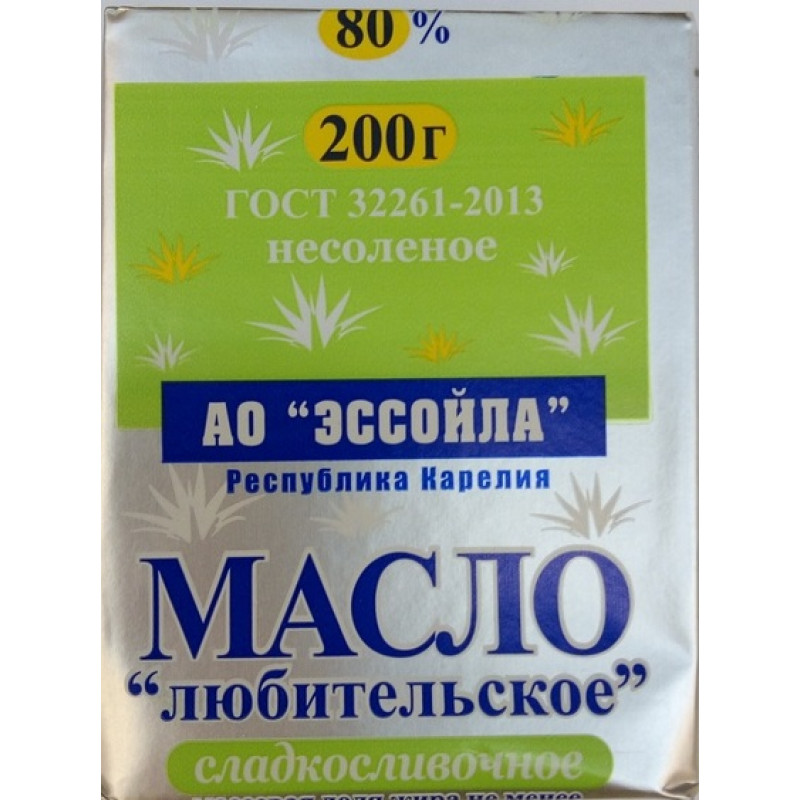 

Бзмж масло сл/сливоч.любительск.80,0% 200г эссойла